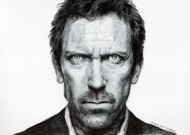 Retrato Dr. house Charcoal