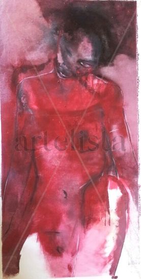 VENERE NEGRA Mixed media Canvas Nude Paintings