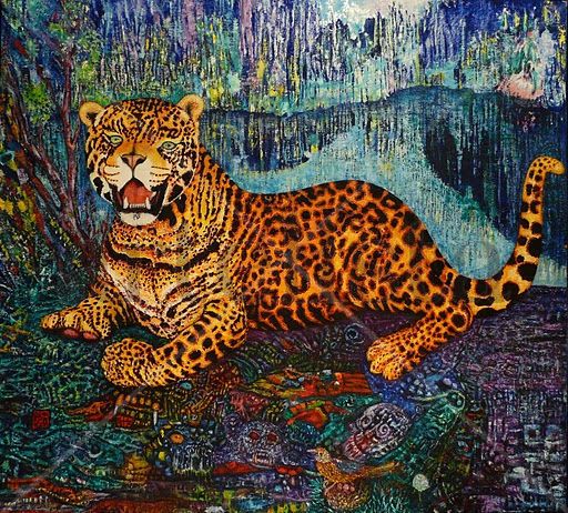 Jaguar Óleo Lienzo Animales