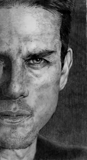 Tom Cruise Lápiz (Negro) Papel Retrato