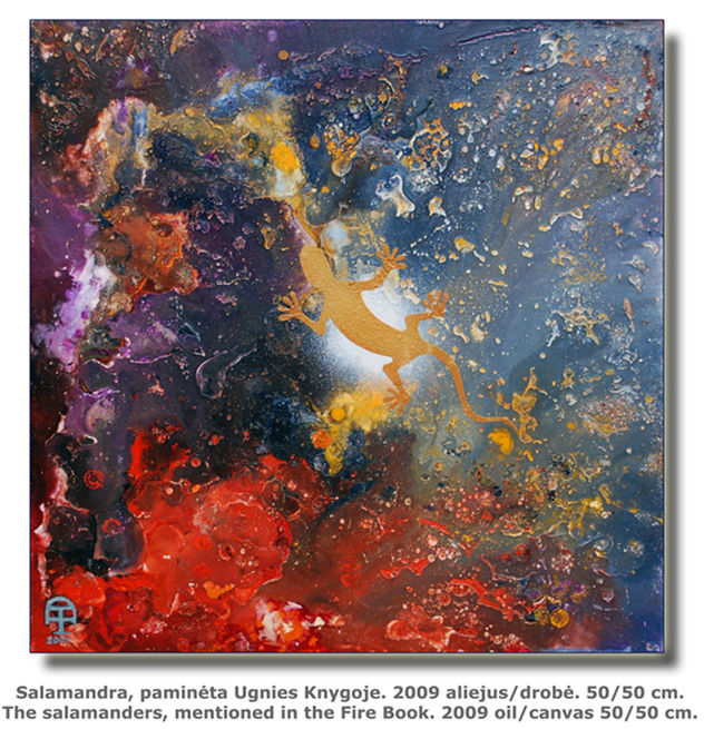The salamanders, mentioned in the Fire Book.