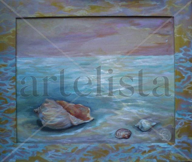 CARACOLA EN SUAVIDADES Oil Panel Marine Painting