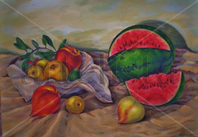 FRUTAS POSANDO Oil Canvas Still Life Paintings