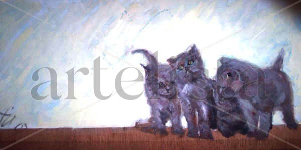 gatitos Oil Canvas Animals