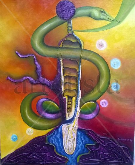 EL DESPERTAR DEL KUNDALINI Oil Canvas Figure Painting