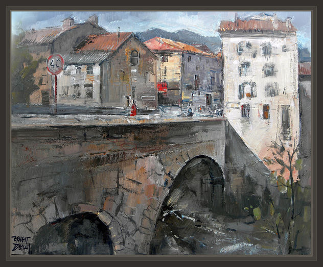 CAMPDEVANOL-RIPOLLES-GIRONA-PUEBLOS-PUENTES-PINTURA-CUADROS-ARTE-PINTOR-ERNEST DESCALS-