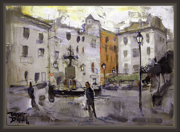 SEGORBE-CASTELLON-PLAZA-AYUNTAMIENTO-PINTURA-CUADROS-PAISAJES-PINTOR-ERNEST DESCALS-