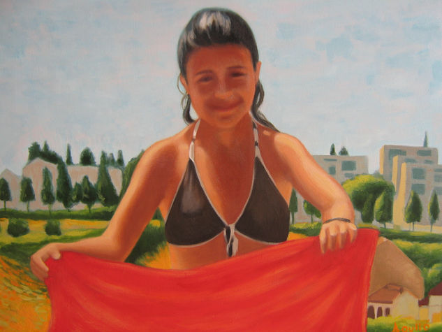 Día de playa Oil Canvas Figure Painting