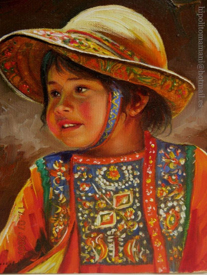 niña de caravelì / Caravelì girl/Caraveli fille/Caraveli Mädchen Oil Canvas Portrait