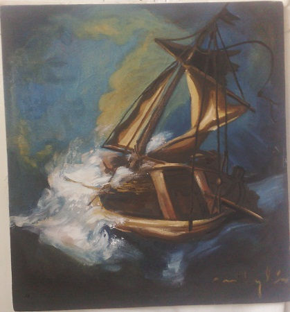 naufragio Oil Canvas Marine Painting