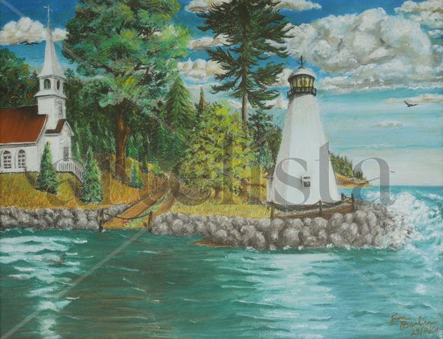 El Faro Pastel Papel Paisaje