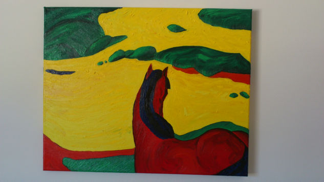 Interpretación de la Obra "Horse in a Landscape" de Franz Marc Óleo Lienzo Paisaje