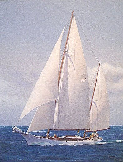 Ticonderoga Oil Canvas Marine Painting