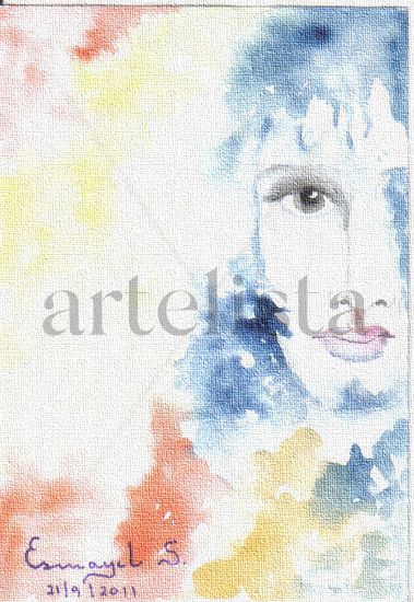 La sorpresa Watercolour Canvas Figure Painting