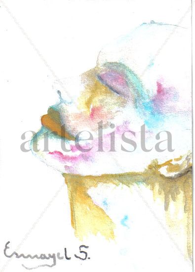 Perfil Watercolour Canvas Figure Painting