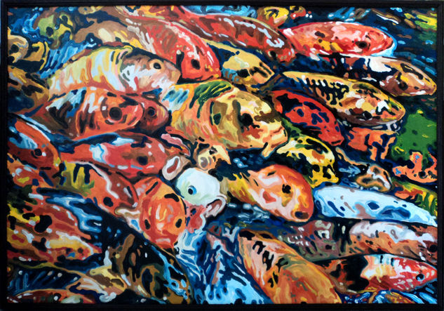 Peces multicolores Acrylic Canvas Marine Painting