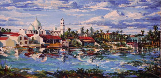 Vista de Tlacotalpan desde el Río Papaloapan