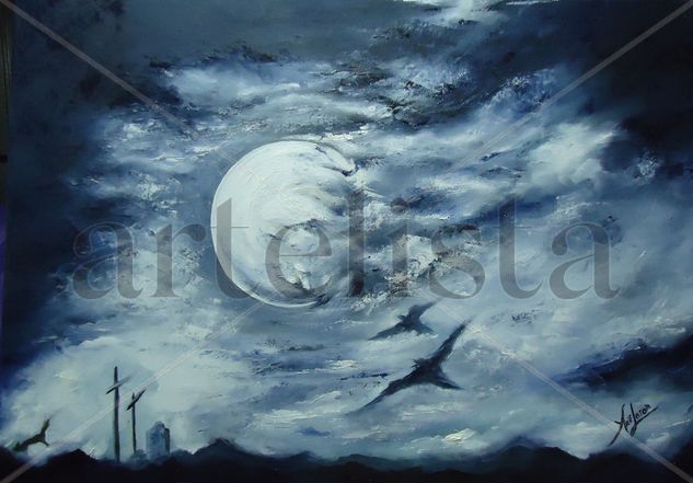 El cielo de las sombras. Oil Canvas Landscaping