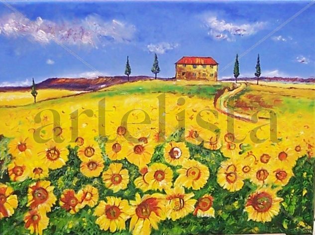 Campo de Girasoles Oil Canvas Landscaping