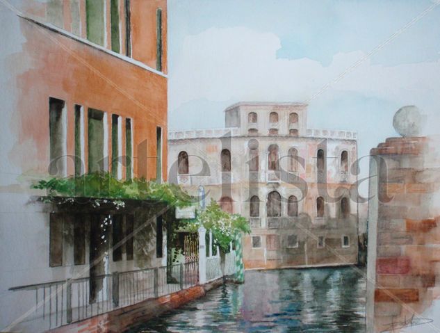 Canal de Venecia(vendido) Óleo Lienzo Paisaje