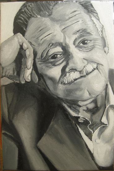 MARIO BENEDETTI Óleo Lienzo Retrato