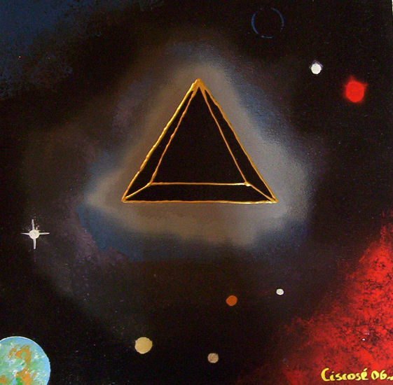 triangulo de orion Mixed media Panel Figure Painting