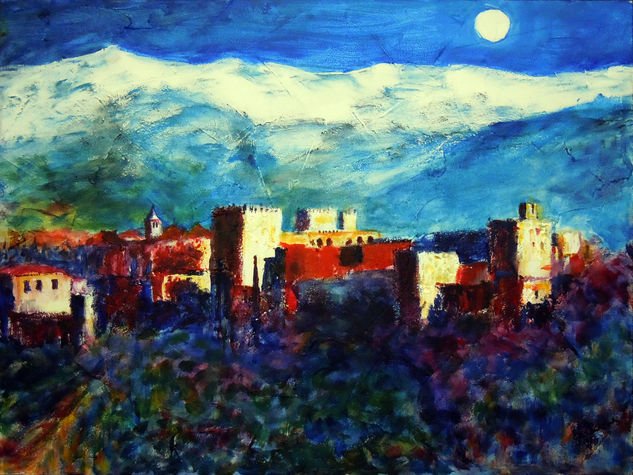 una vision nocturna de la Alhambra Otros Otros Paisaje