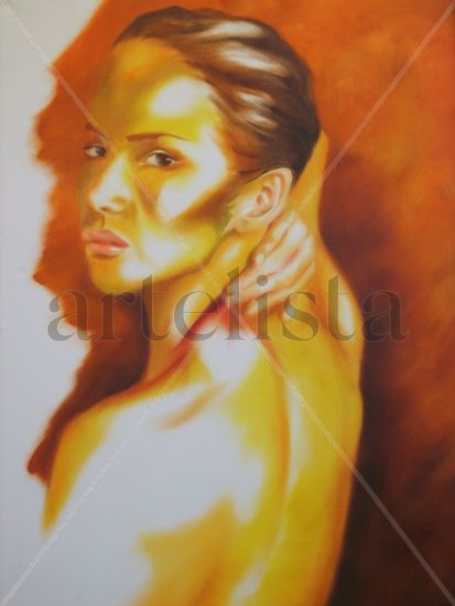 Castigo Oil Textile Figure Painting