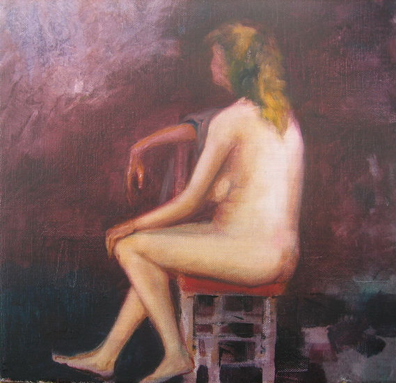 DESNUDO4 Óleo Tabla Desnudos