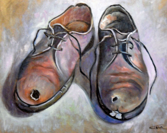 LOS VIEJOS ZAPATOS Oil Canvas Landscaping