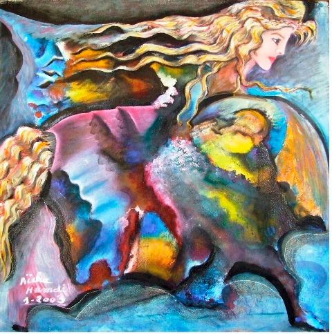 femme cheval. Media Mixta Lienzo Otros