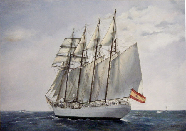 Juan Sebastian Elcano Oil Canvas Marine Painting