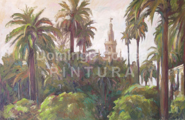 Giralda desde El Alcázar Oil Canvas Landscaping