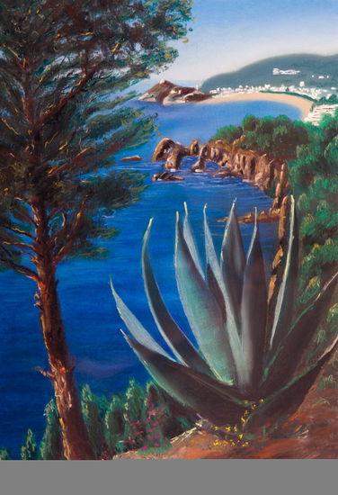 Platja a l'hivern (Tossa) Pastel Card Landscaping