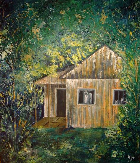 Casa Oculta Oil Canvas Landscaping