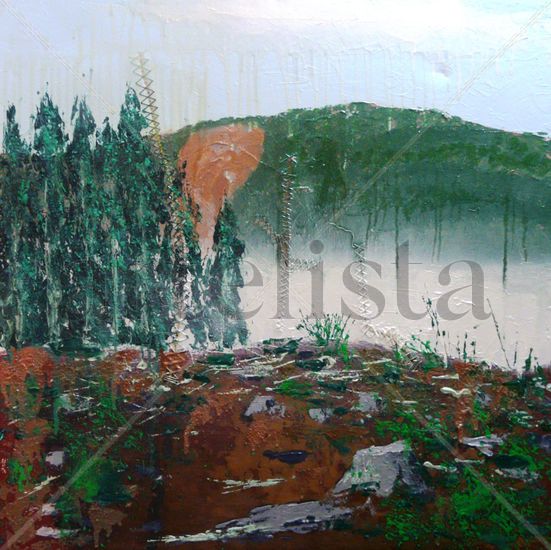 sobre la niebla Oil Canvas Landscaping