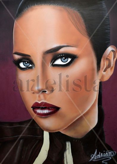 Adriana Lima Acrylic Canvas Portrait