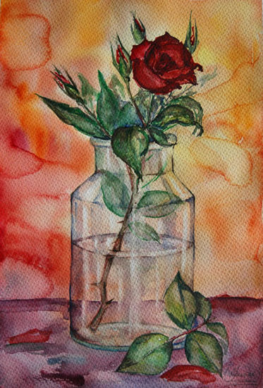 ROSA Watercolour Paper Floral Painting