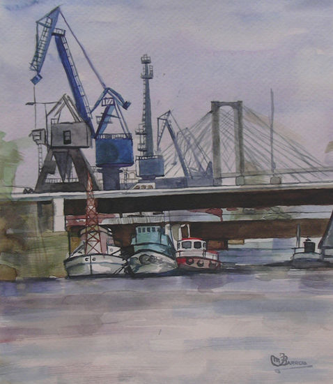 GRUAS DEL PUERTO Watercolour Paper Landscaping