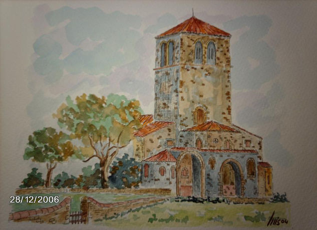 CONVENTO ROMANICO Watercolour Card Landscaping