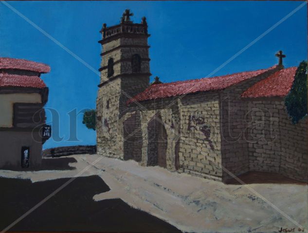 B18 Iglesia de Bouzas (2008) Óleo Tabla Paisaje