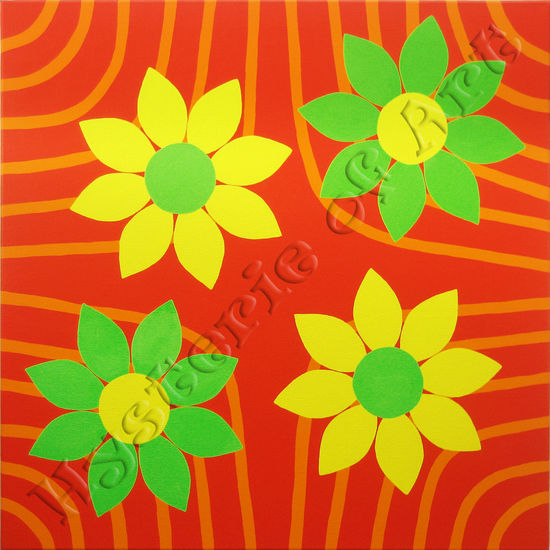 LA FLOR DE LA VIDA Acrylic Canvas Floral Painting