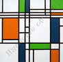 PARALLEL LINES, COMPOSITION WITH BLUE, GREEN AND ORANGE IN OPPOSITION