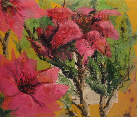 Flores sobre collage