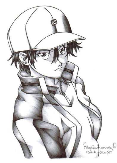 Ryoma Echizen Lápiz (Negro) Papel Paisaje