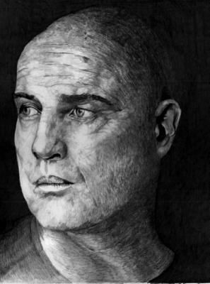 Marlon Brando Pencil (Black) Paper Portrait