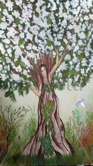 Mujer Arbol. Mixed media Paper Figure Painting