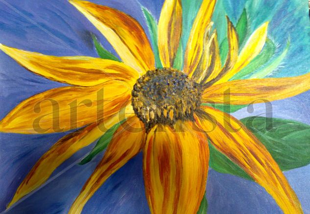 Girasol. Acrylic Canvas Floral Painting