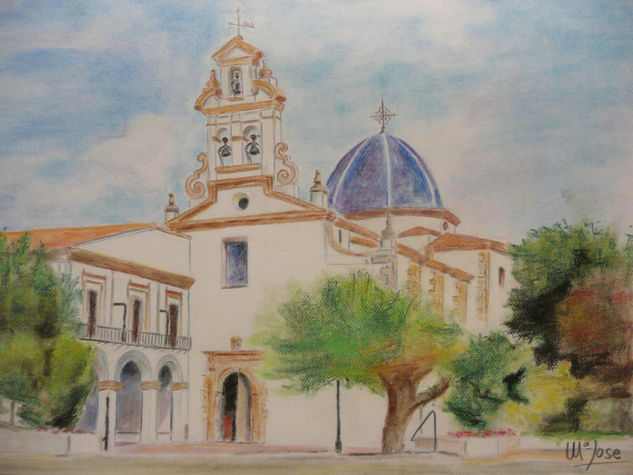 Basílica del LLedó Lápiz (a color) Papel Paisaje