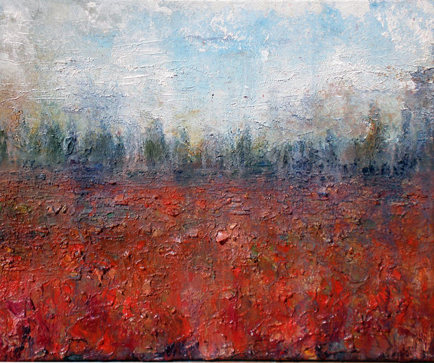 Jardin Rojo Oil Canvas Landscaping